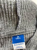 Old Navy Gray Rib Knit Hooded Top, M Tall