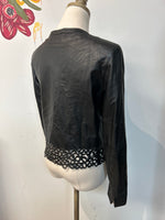 Diane von Furstenberg Black Genuine Leather Jacket, 6