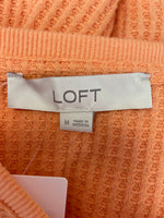 Loft Orange Waffle Knit Top, M