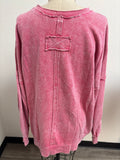 Zenana Pink Sweatshirt, 1X