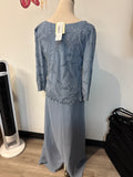 New Jkara Dusty Blue Beaded Dress, 8 Petite