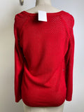 INC Red Open Stitch Sweater, M