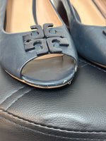 Tory Burch Blue Leather Wedge, 9.5