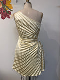Lena Yellow One Shoulder Dress, M
