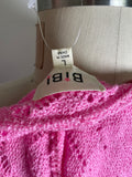 Bibi Pink Open Stitch Heart Sweater, L