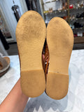 Red Hawk Coffee Leather Huarache Sandals, 9