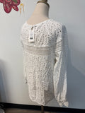 Anthropologie White Eyelet Sheer Top, M