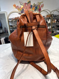 Brown Genuine Leather Backpack, 12"x12"