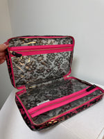 Victoria's Secret Clear Black Lace Zippered Pouch, 10"x7"