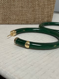 Green Hoop Gold Vermeil Sterling Silver Earrings