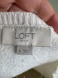 Loft White with Pearl Accents Sweater, S