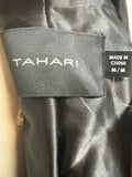 Tahari Black Leather Open Front Jacket, M