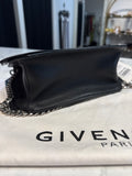 Givenchy Black Bow Cut Chain Studded Leather Crossbody Bag, 9"x6.5"