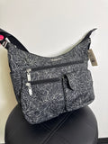 Baggallini Black Print Crossbody Bag, 13"x10"