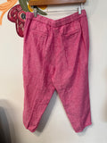 Talbots Pink 100% Linen 24" Inseam Cropped Pants, 14