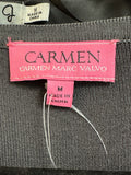 New Carmen Marc Valvo Gray Dress, M