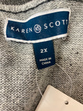 Karen Scott Gray Cardigan, 2X