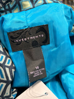 Investments Blue Open Front Jacket, 14