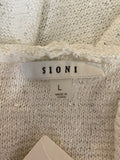 Sioni White Hooded Sweater, L