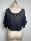 O'Neill Black Cropped Open Stitch Sweater, L