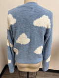 New Pink Republic Blue Cloud Print Sweater, M