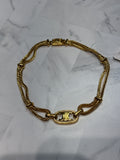 Celine Brass Choker Necklace, 13"