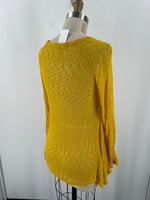 Gianni Bini Sheer Yellow Top, L