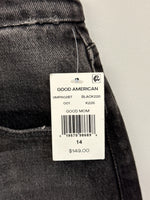 New Good American Black "Good Mom" High Rise Jeans, 14 (retail $149)