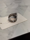 Rhodium Over Sterling Silver White CZ Ring, 10