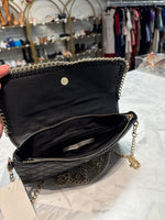 Boston Proper Black Faux Leather Crossbody Bag, 10"x6"