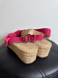 Franco Sarto Pink Pirouette Suede Sandals, 9