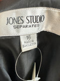 Jones Studio White/Black Cuffed Sleeve Blazer Jacket, 16