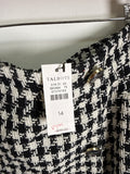 New Retail $119 Talbots Black Houndstooth Skirt, 14