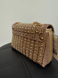 Gold Convertible Shoulder/Crossbody Bag, 7.5"x4.5"