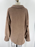 Blu Pepper Rib Knit Shacket Jacket, XL