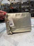Gilli Gold Genuine Leather Crossbody Bag, 10.5"x8.5"