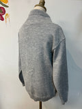 New Gray Zip Front Cardigan, M