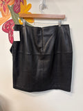 New Antonio Melani Black Genuine Leather Skirt, L