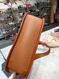 Dooney & Bourke Brown Pebble Grain Leather Messenger Bag, 9"x3.5"x10.5"