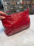 Brighton Red Leather Shoulder Bag, 11"x8"