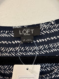 Loft Blue Belted Romper, L Petite with Pockets