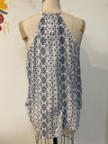 Loft White/Blue Top, M