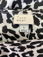 A New Day Black Animal Print Dress, L