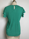 New Adrianna Papell Green Pleated Top, S