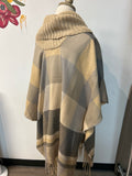 Cato Plaid Poncho, One Size