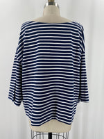 On 34th Blue Stripe Top, 2X
