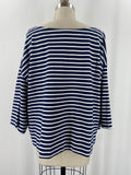 On 34th Blue Stripe Top, 2X