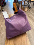 Lucky Brand Purple Leather Shoulder Bag, 13.5"x14"