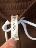 Zenana Brown 28" Inseam Pants, 1X