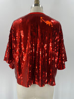 New Simply Southern Red Sequin Merry Christmas Top, S